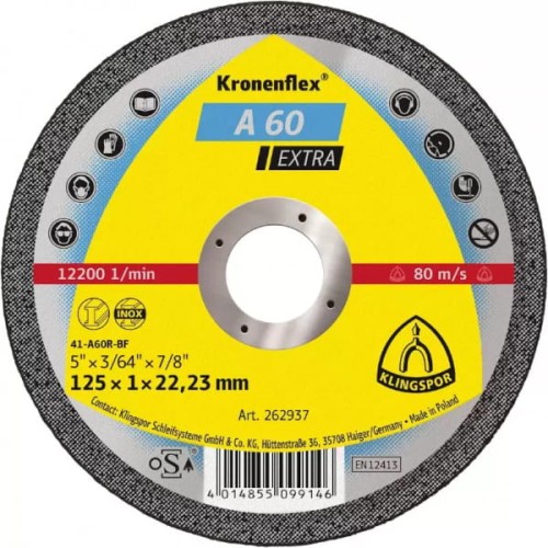 125 X 1,0 TARCZA DO CIĘCIA [KLINGSPOR] INOX